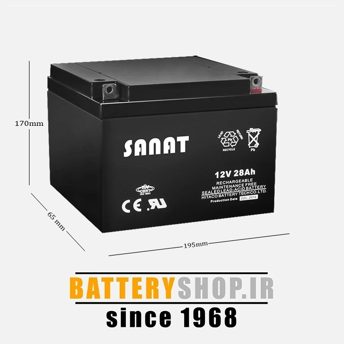 باتری صنعت 12 ولت28 آمپر (SANAT )